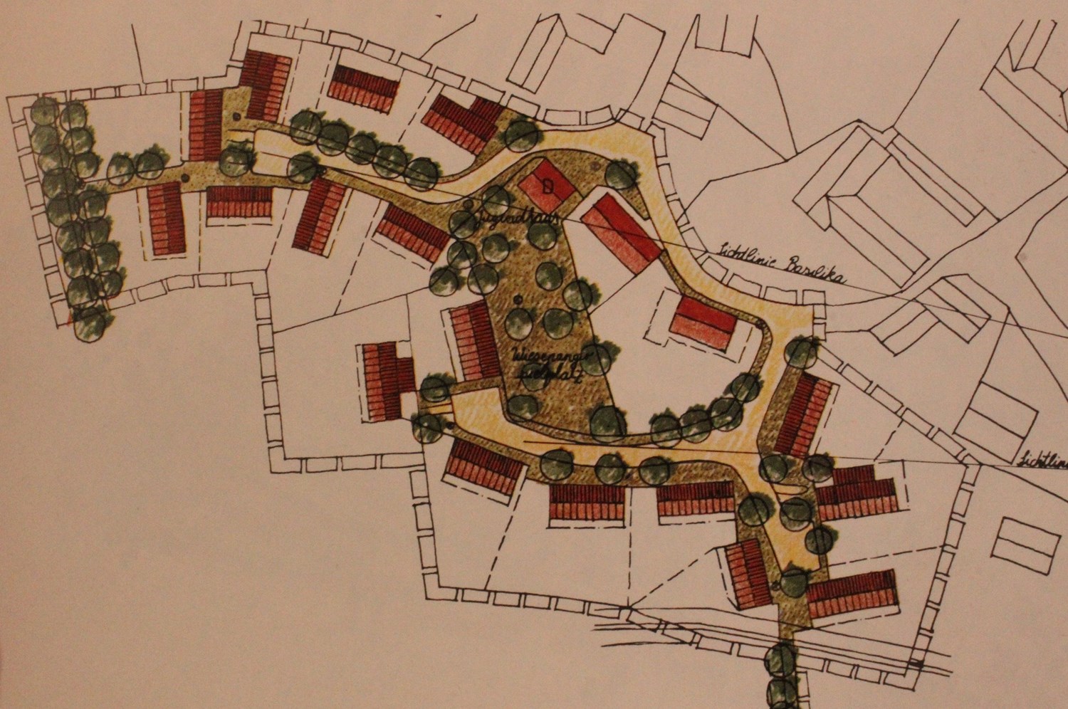 Planung für ein Neubaugebiet im Landkreis Deggendorf Quelle: Planen und Bauen im ländlichen Raum, Oberste Baubehörde 1982